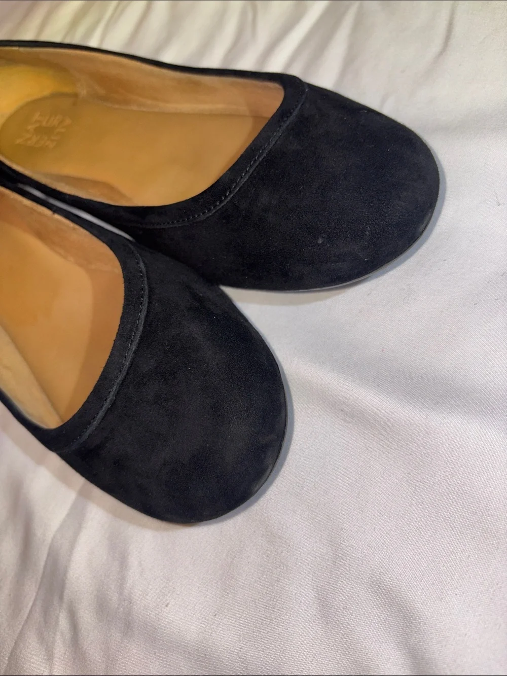 Naturalizer Black Suede Rounded Ballet Flats
